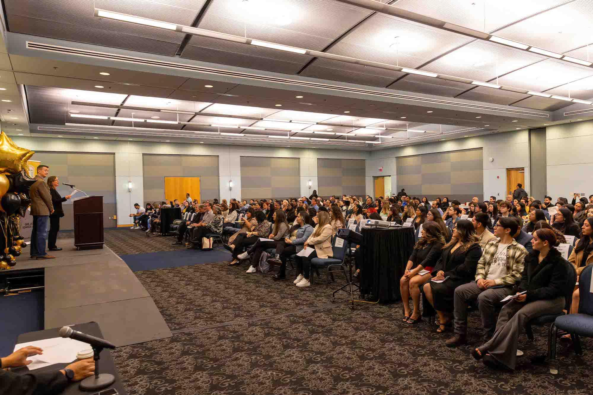 Golden Eagle Ballroom filled with students, family, faculty, and staff attending Honors Convocation