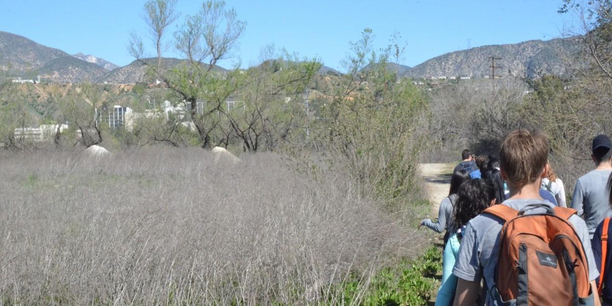 Students hiking